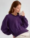 Trui Hannah III met V-hals en raglanmouwen in Cool Wool | Lana Grossa