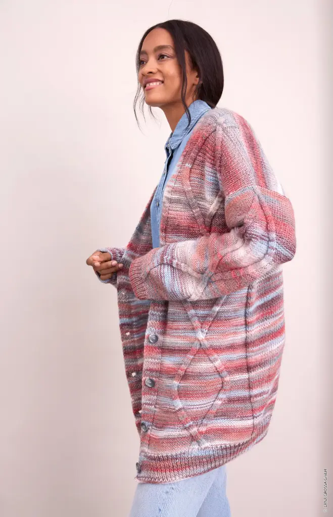 Top Down vest met ruitmotief in Gomitolo Disegno | Lana Grossa