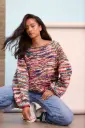 Top Down trui met grote hals in Crazy | Lana Grossa