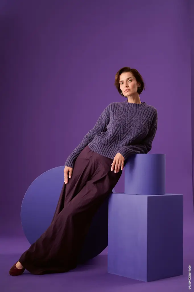 Klassieke trui met fantasiemotief in Cashmere Kiss | Lana Grossa