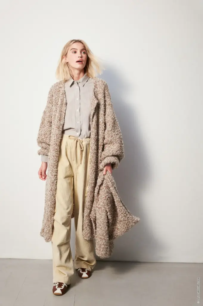 Lange vest in Orsetto Mouliné | Lana Grossa