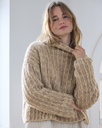 Trui met brede kraag en langgetrokken steken in Alpaca Air II | Lana Grossa