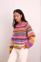 Top Down trui met rechte hals en raglanmouwen in Candy | Lana Grossa