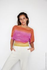 Zomers truitje met kimono mouwen en fantasiesteek in Cool Wool Lace Hand-dyed | Lana Grossa