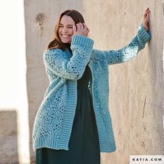 Gehaakte vest met granny squares in Alpaca Silver | Katia 