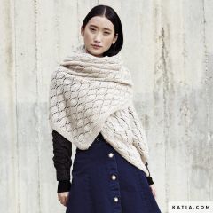 Stola met eenvoudig ajourmotief in Mohair Cotton | Katia